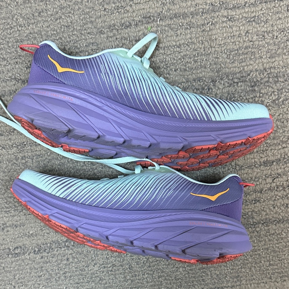 Hoka Rincon 3 Mint and Purple Running Shoes - Picture 3 of 6